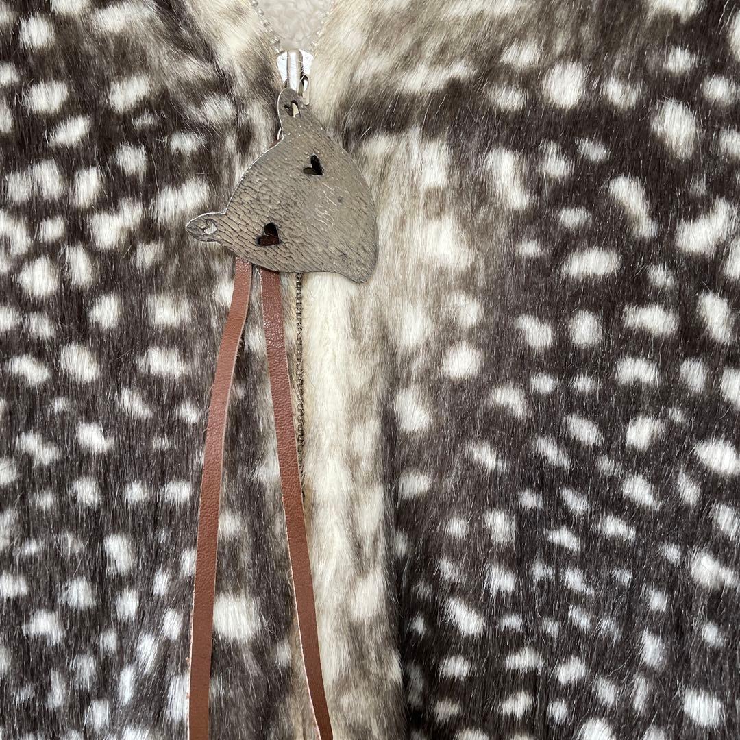 ツモリチサトゴマアザラシ柄ファーブルゾン