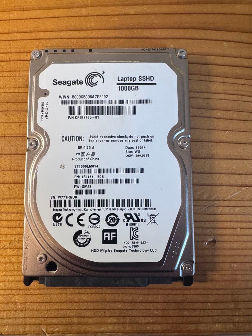 Seagate Laptop SSHD 1000GB(使用時間少なめ）