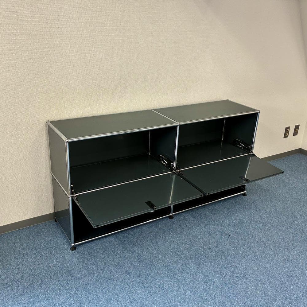 中古 USMハラー｜キャビネット サイドボード 2列2段 アントラサイト