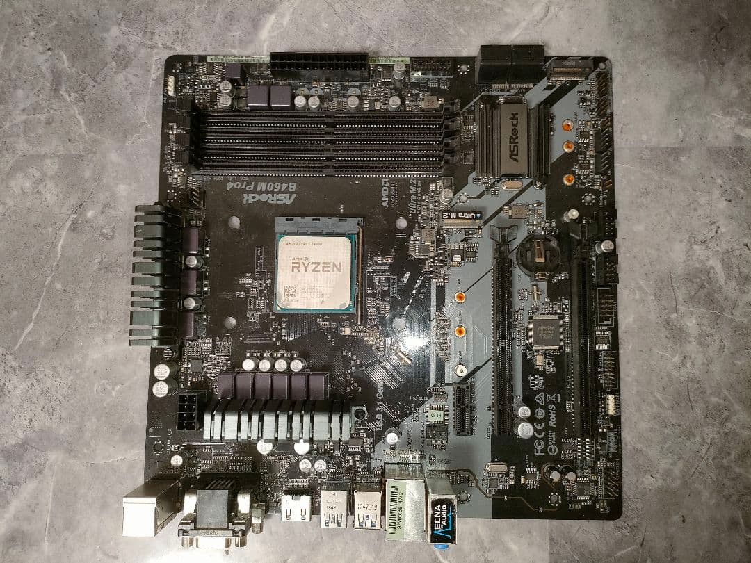 AMD RYZEN5 2400G CPU　asrock B450ｍ pro4