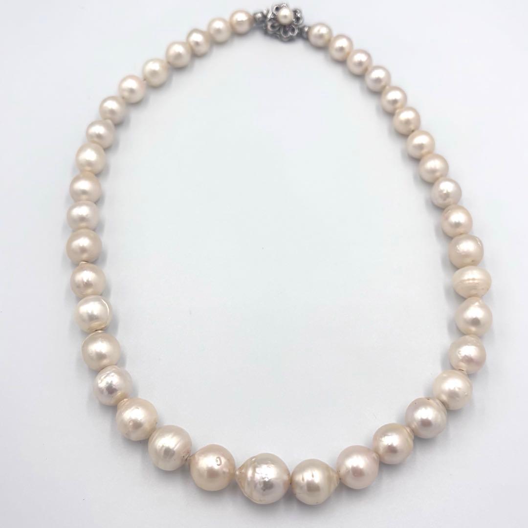 【ルビー装飾付✨超大珠 】南洋白蝶貝本真珠　11〜13.5mm パールネックレス