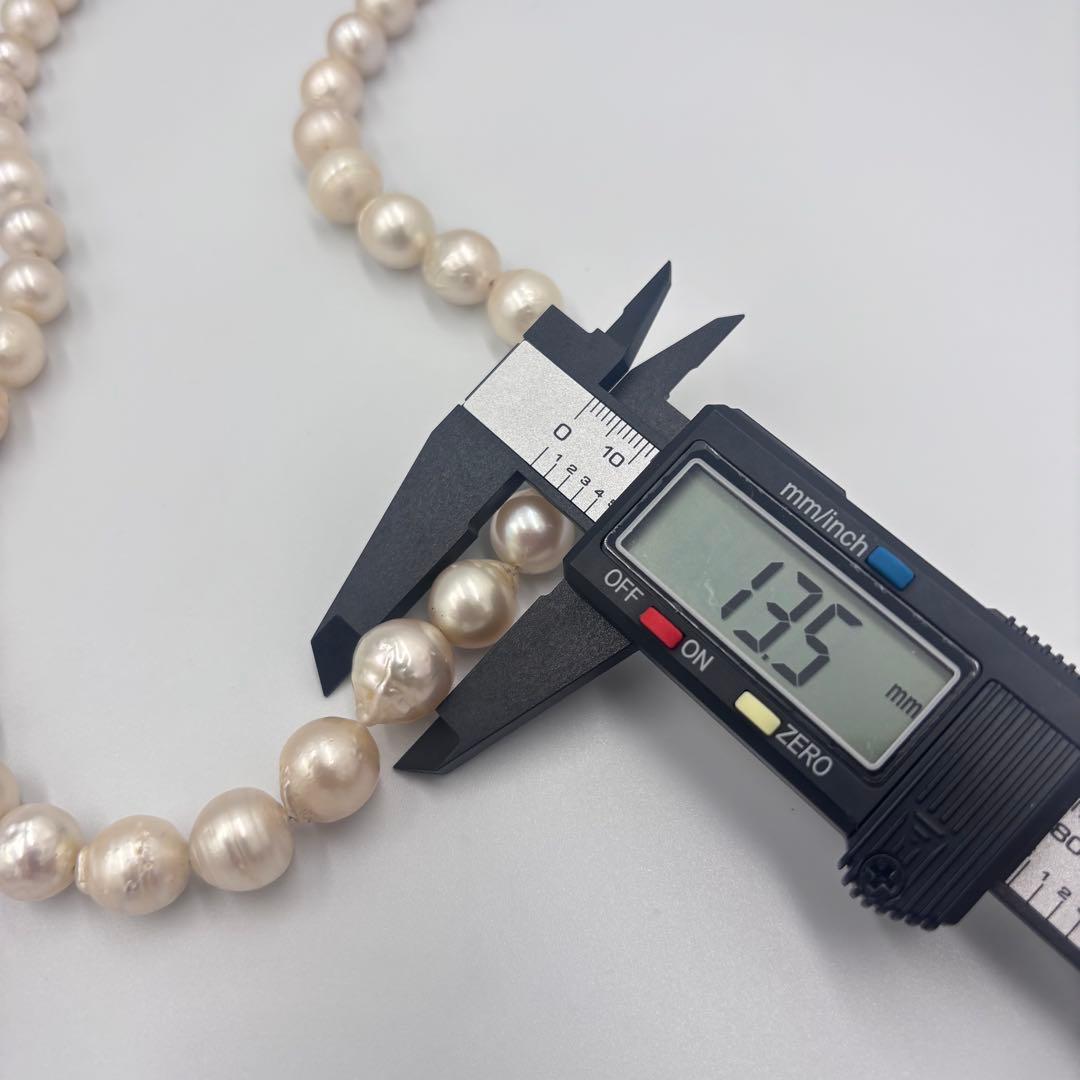 【ルビー装飾付✨超大珠 】南洋白蝶貝本真珠　11〜13.5mm パールネックレス