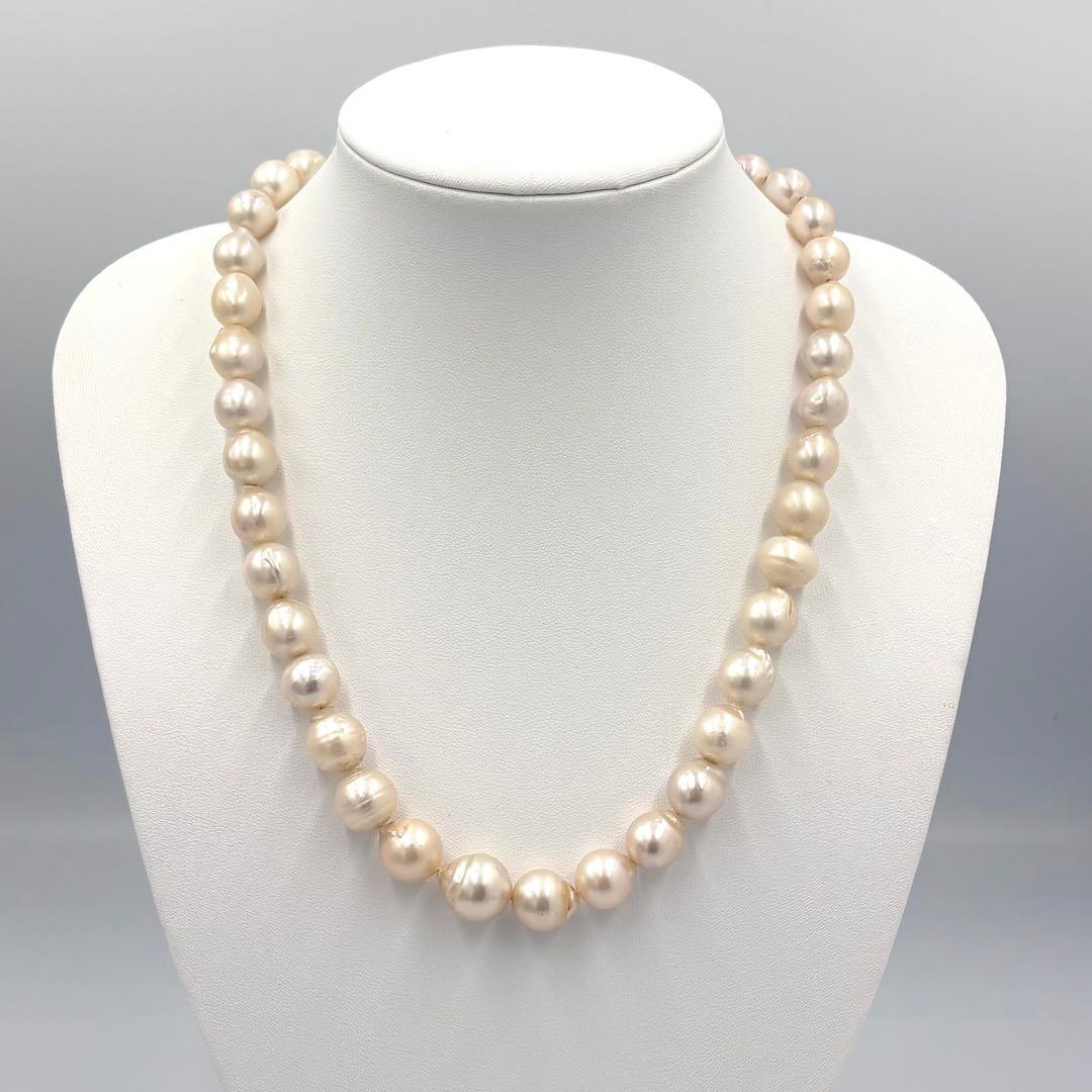 【ルビー装飾付✨超大珠 】南洋白蝶貝本真珠　11〜13.5mm パールネックレス