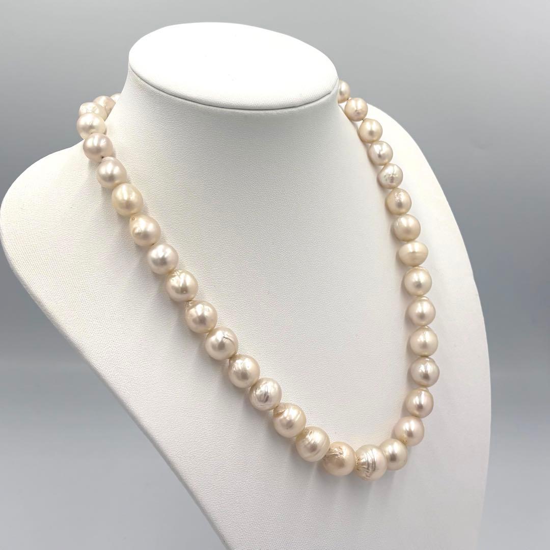 【ルビー装飾付✨超大珠 】南洋白蝶貝本真珠　11〜13.5mm パールネックレス