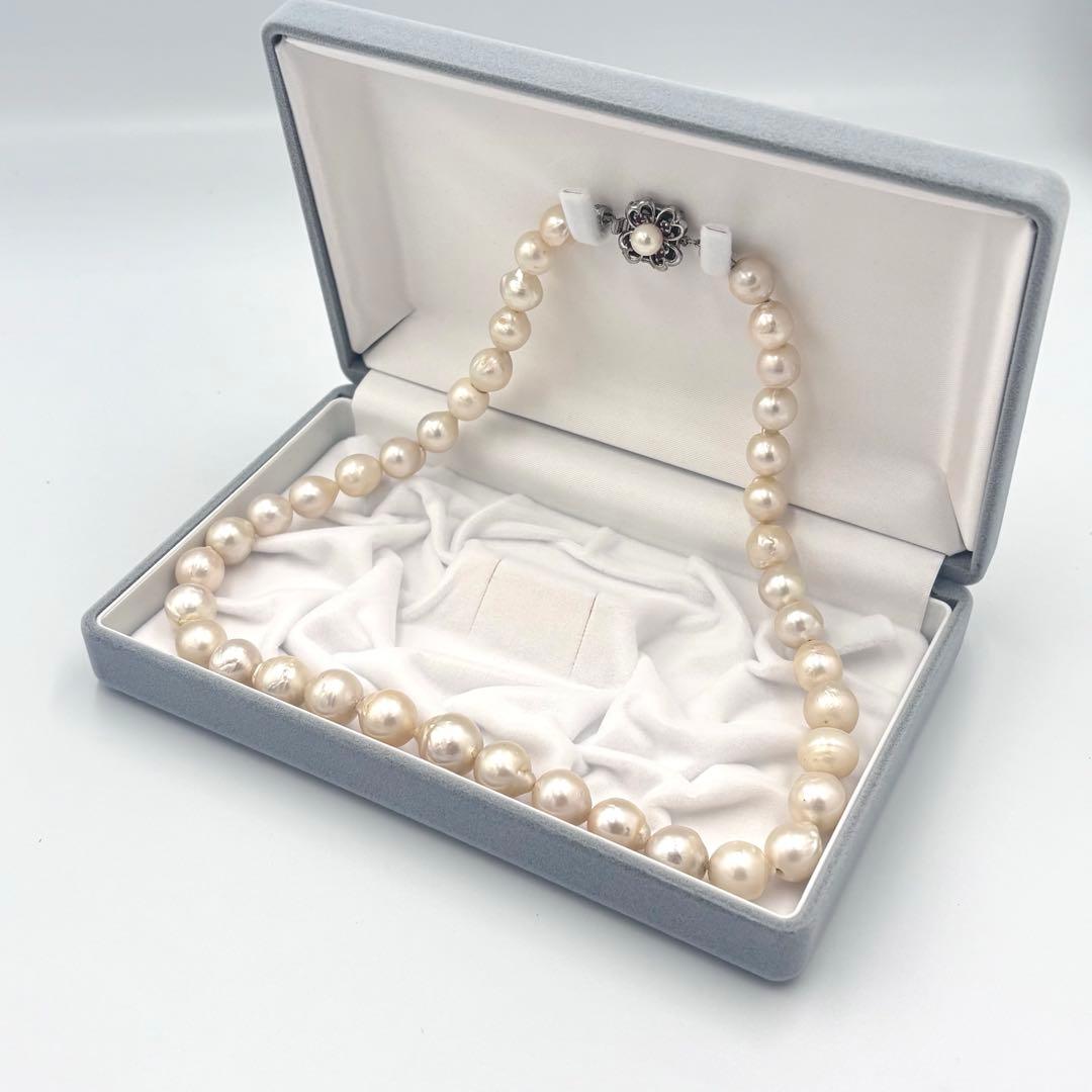 【ルビー装飾付✨超大珠 】南洋白蝶貝本真珠　11〜13.5mm パールネックレス