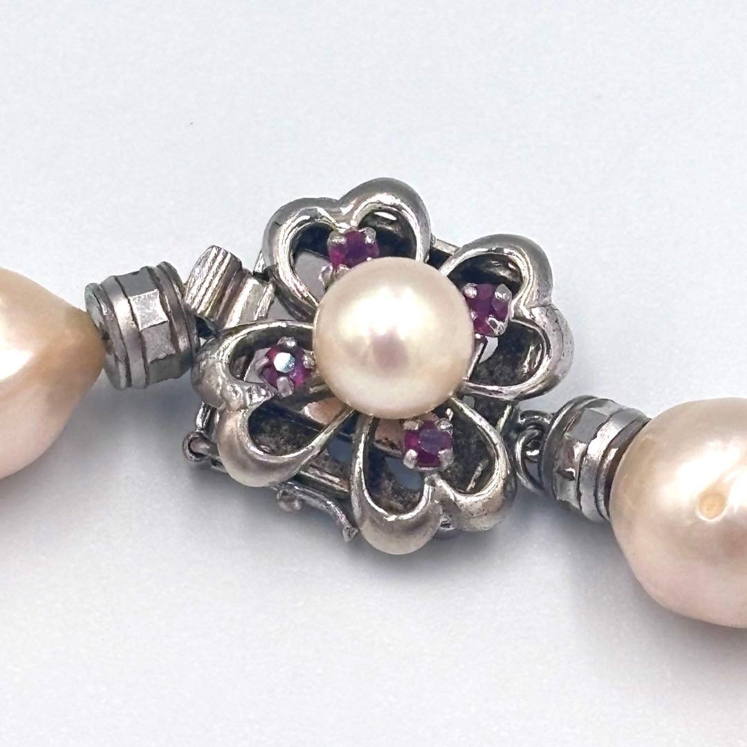 【ルビー装飾付✨超大珠 】南洋白蝶貝本真珠　11〜13.5mm パールネックレス