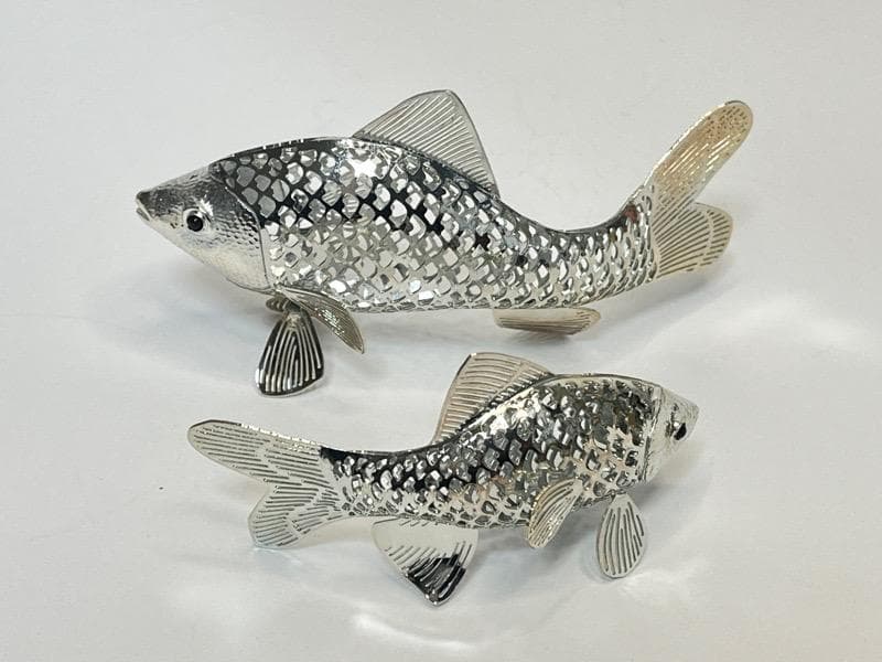 クリストフル リュミエール コレクション フィッシュ ２匹 シルバー オニキス