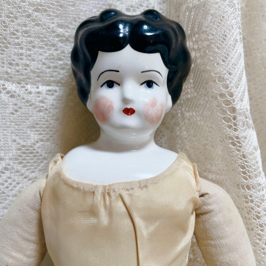 【希少！】チャイナヘッドドール アンティーク ビスクドール 陶器人形　35cm