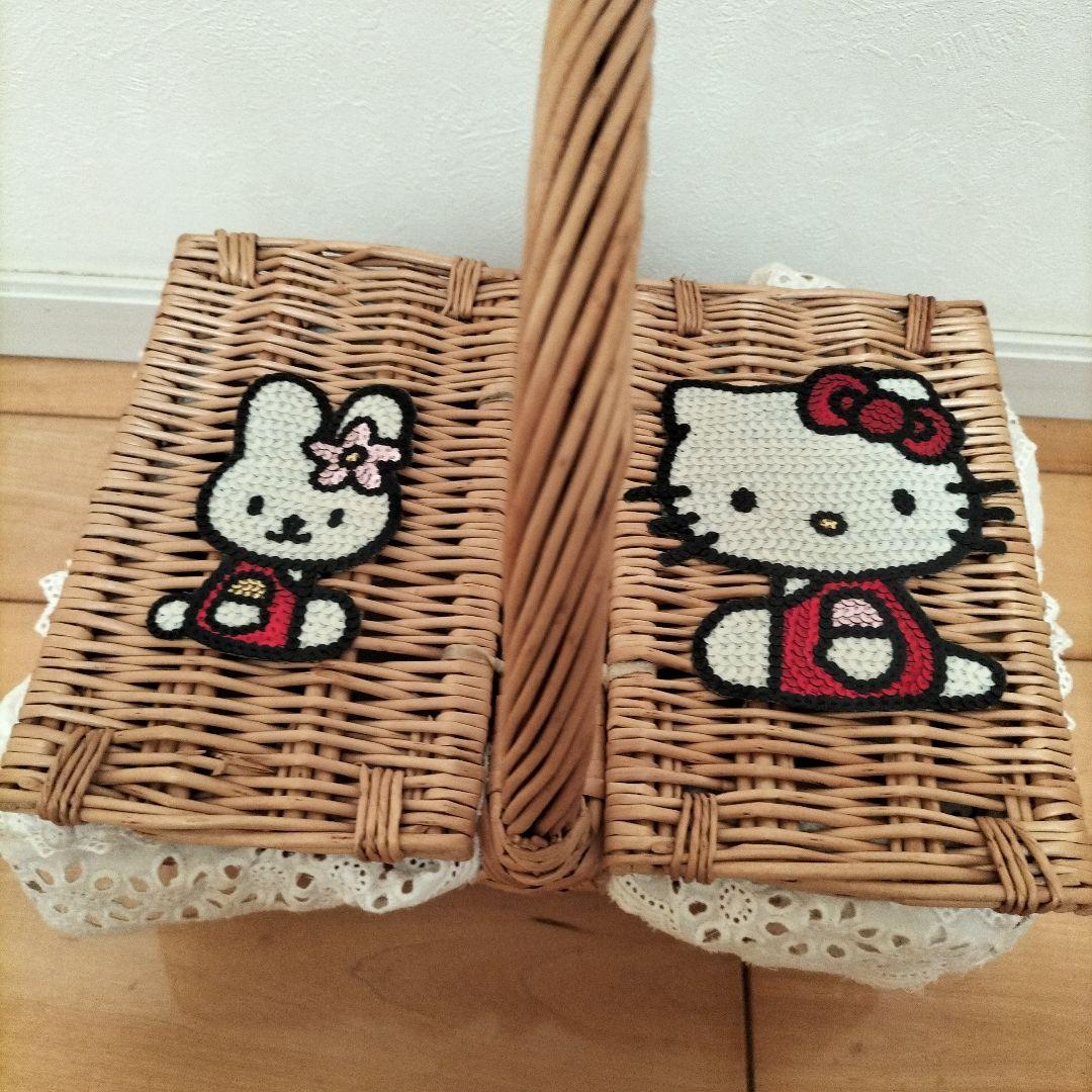 ハローキティ ✕ ニーナミュウ コラボ バスケット かご カゴ かごバッグ