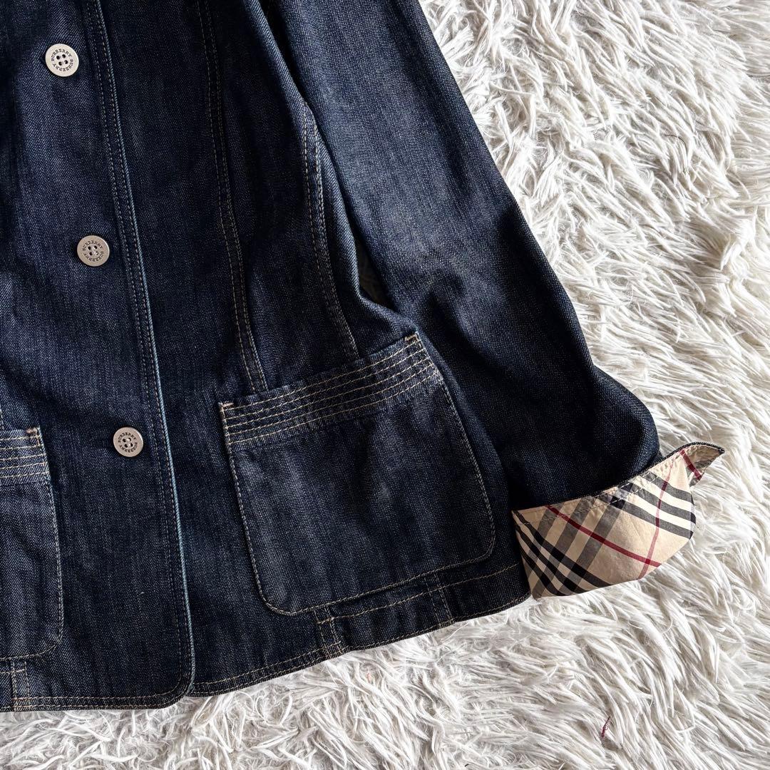 希少 バーバリー ロンドン デニム ジャケット 44 大きいサイズ ノバチェック