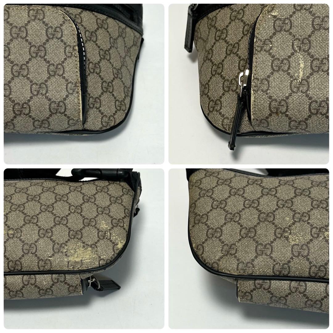 u02 グッチ　GGスプリーム　PVC ウエストバッグ　ボディバッグショルダー.