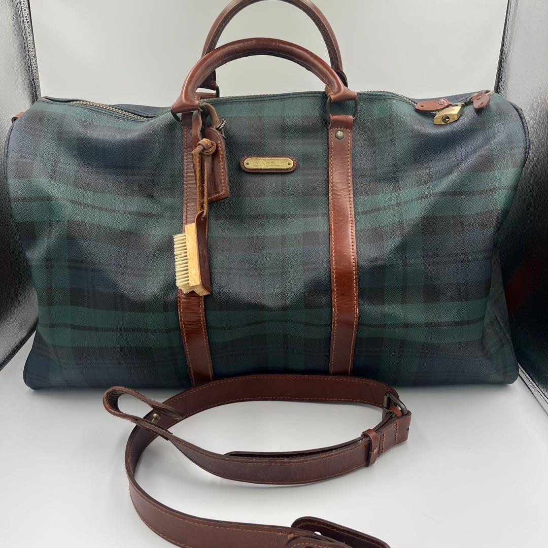 ポロラルフローレン ボストンバッグ 2way ブラックウォッチ PVC 大容量