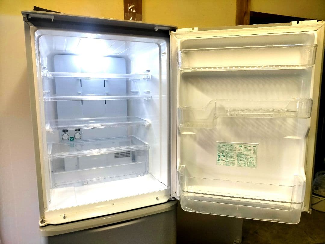 SHARP 2018年製 350Ｌ大型冷蔵庫 大容量SJ-W351D-S 両開き