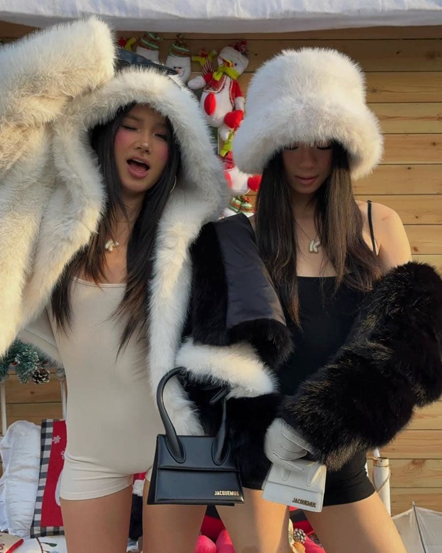 Che gioia フードファーショートコート