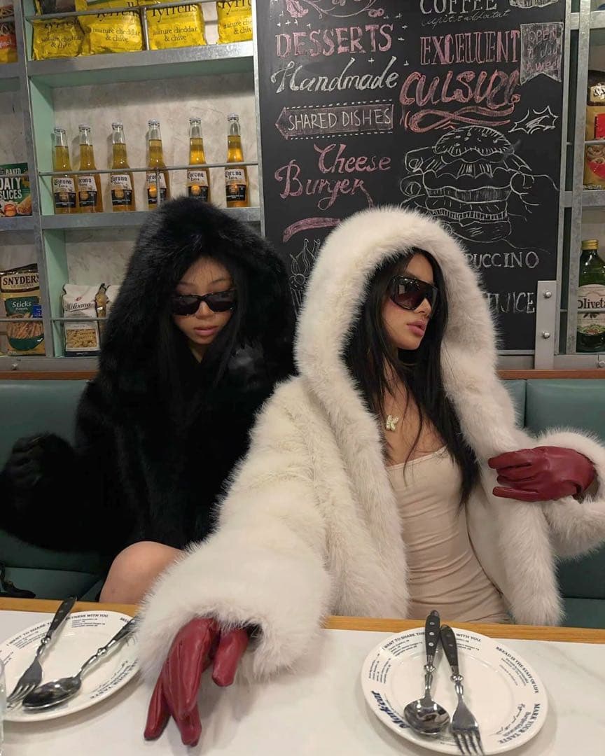 Che gioia フードファーショートコート