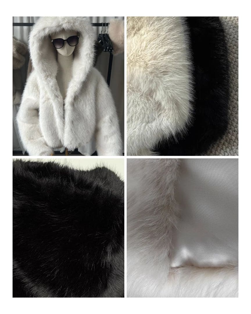 Che gioia フードファーショートコート