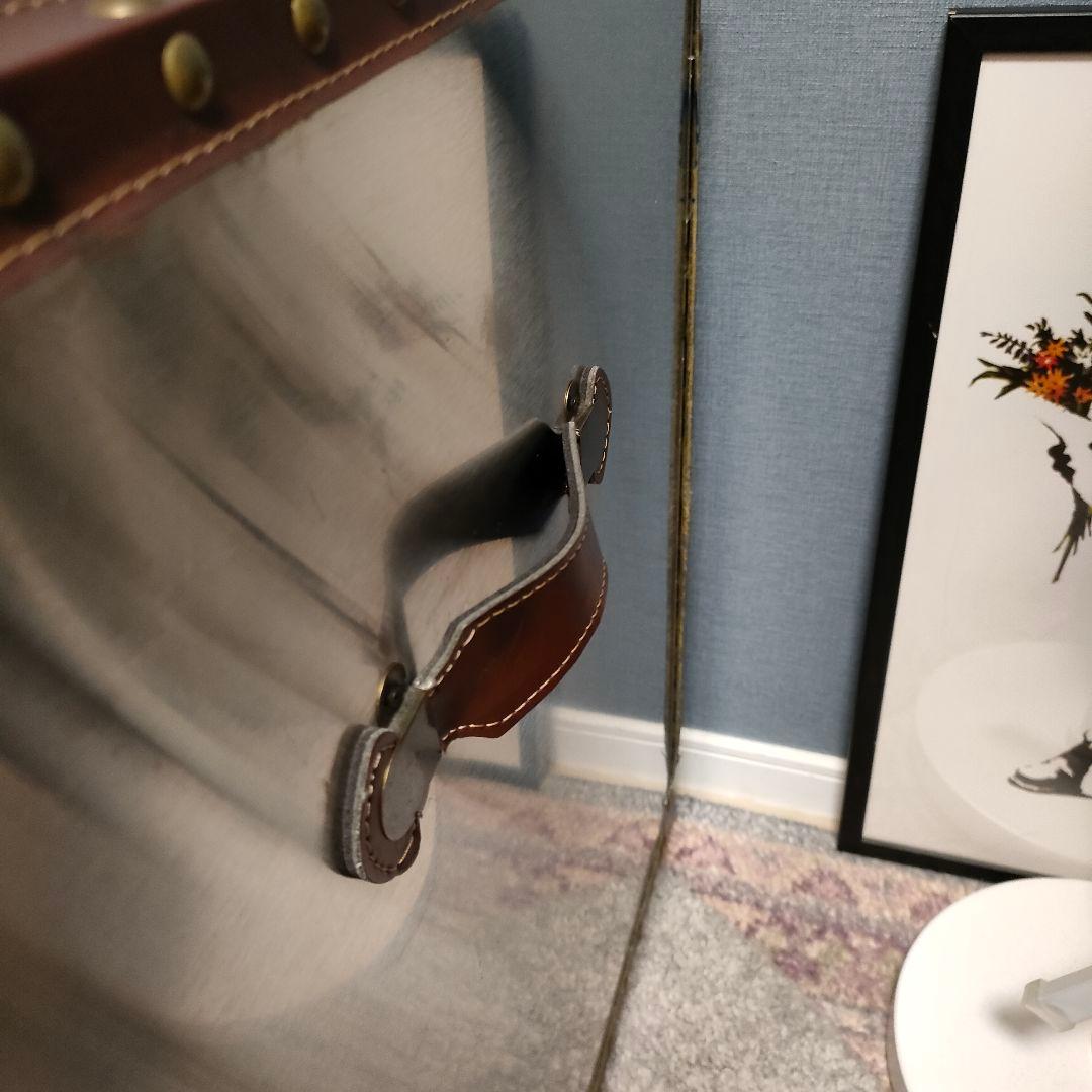 【hi hat】 ヴィンテージ調 スチールレザート チェスト