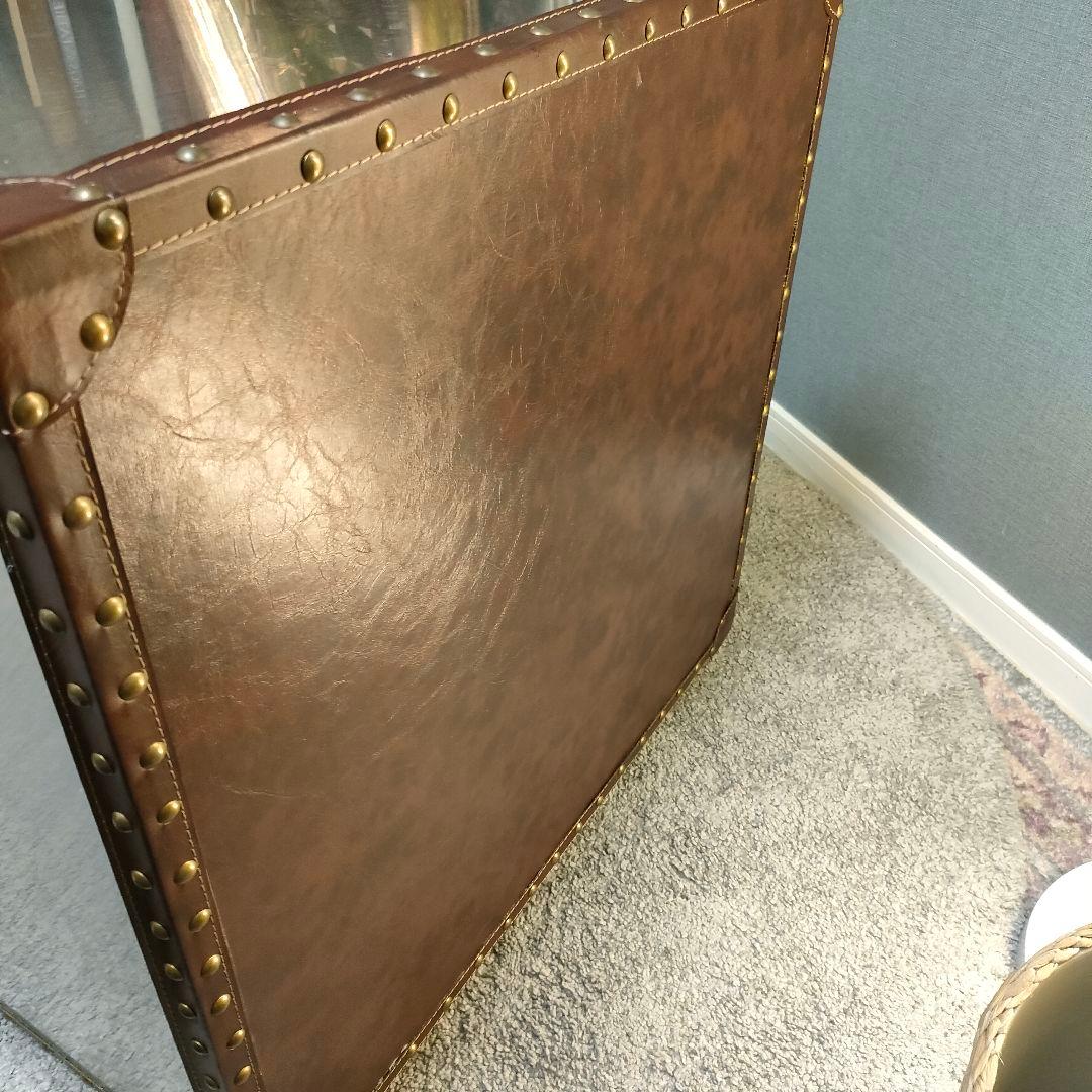 【hi hat】 ヴィンテージ調 スチールレザート チェスト