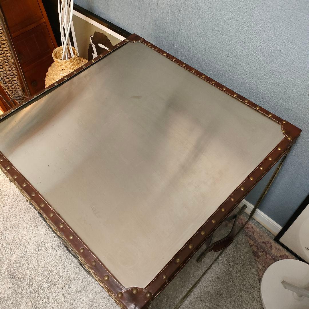 【hi hat】 ヴィンテージ調 スチールレザート チェスト