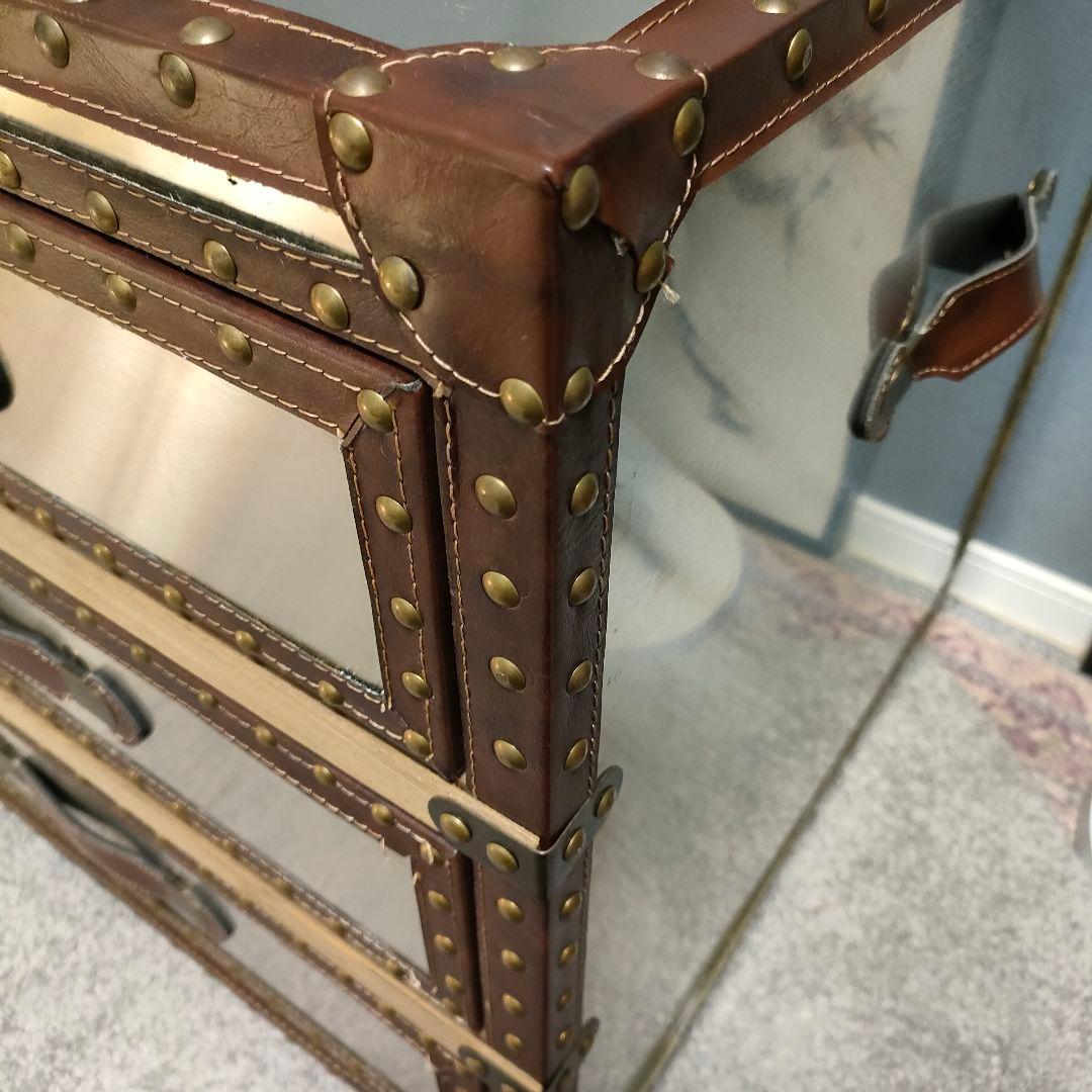 【hi hat】 ヴィンテージ調 スチールレザート チェスト