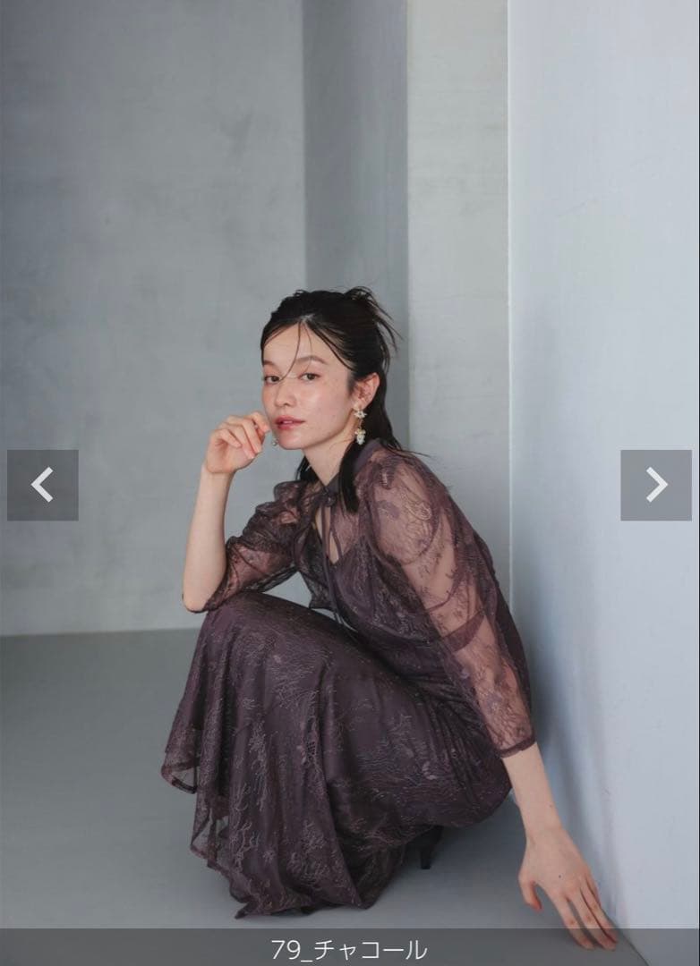 ボレロレイヤードレースドレス