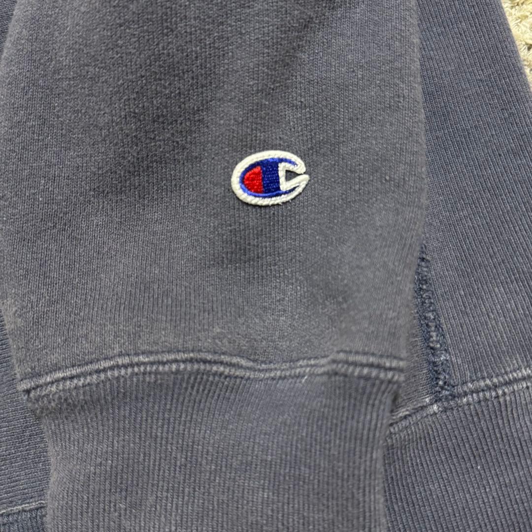 チャンピオン リバースウィーブ 青タグ スウェット 3段プリント 復刻 ナス紺