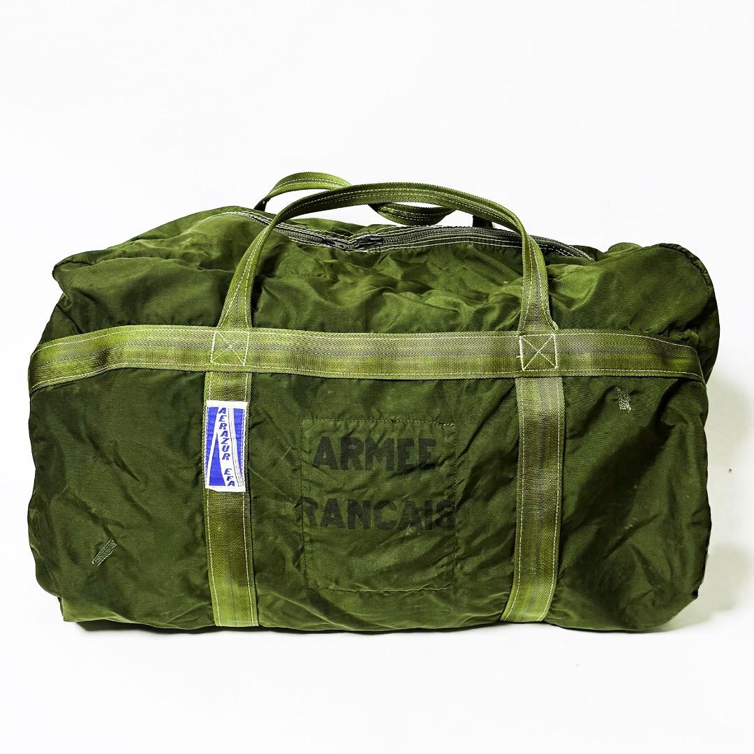 ■フランス軍パラシュートバッグ/ダッフルバッグ・オリーブグリーン美品■
