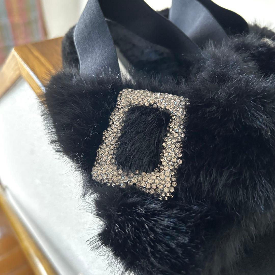 ユナイテッド アローズ ビジューフェイクファーバックストラップサンダル　37