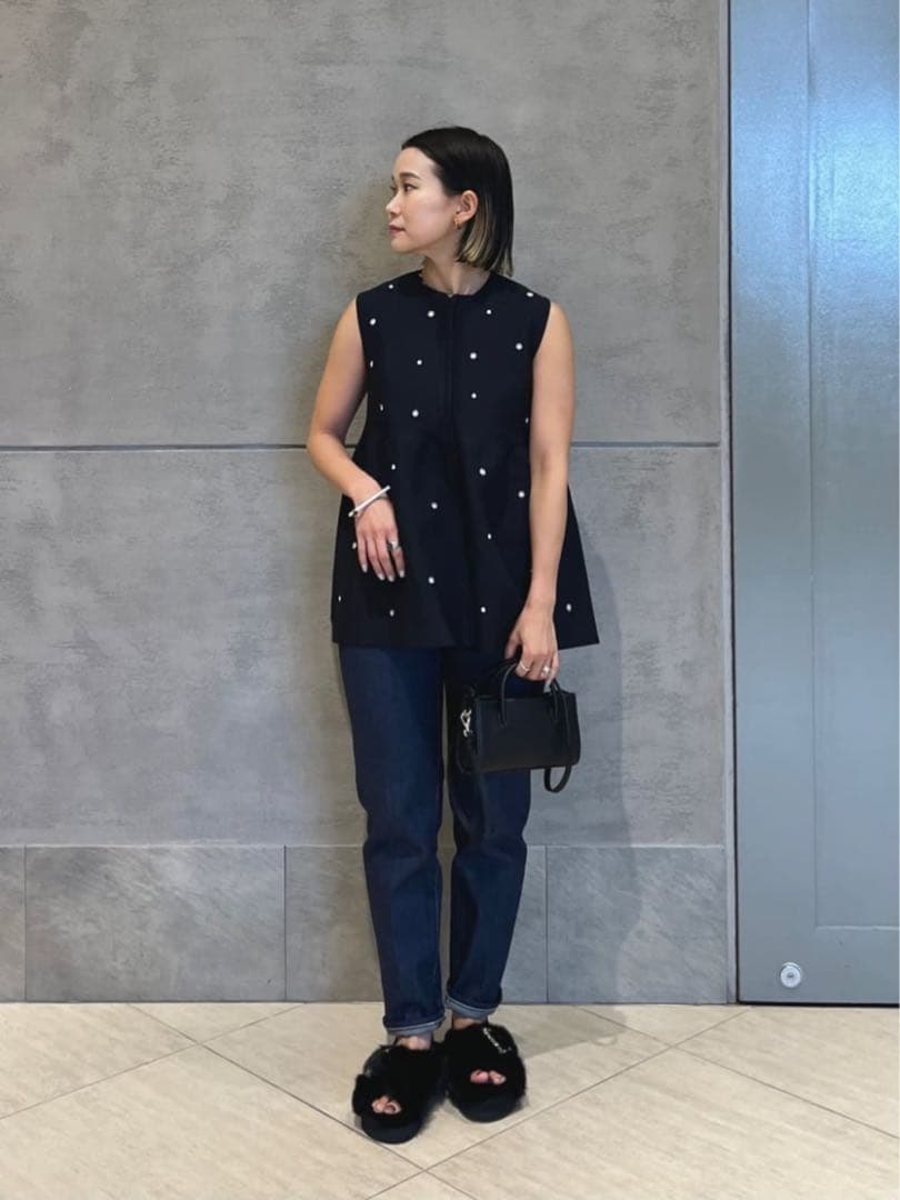 ユナイテッド アローズ ビジューフェイクファーバックストラップサンダル　37