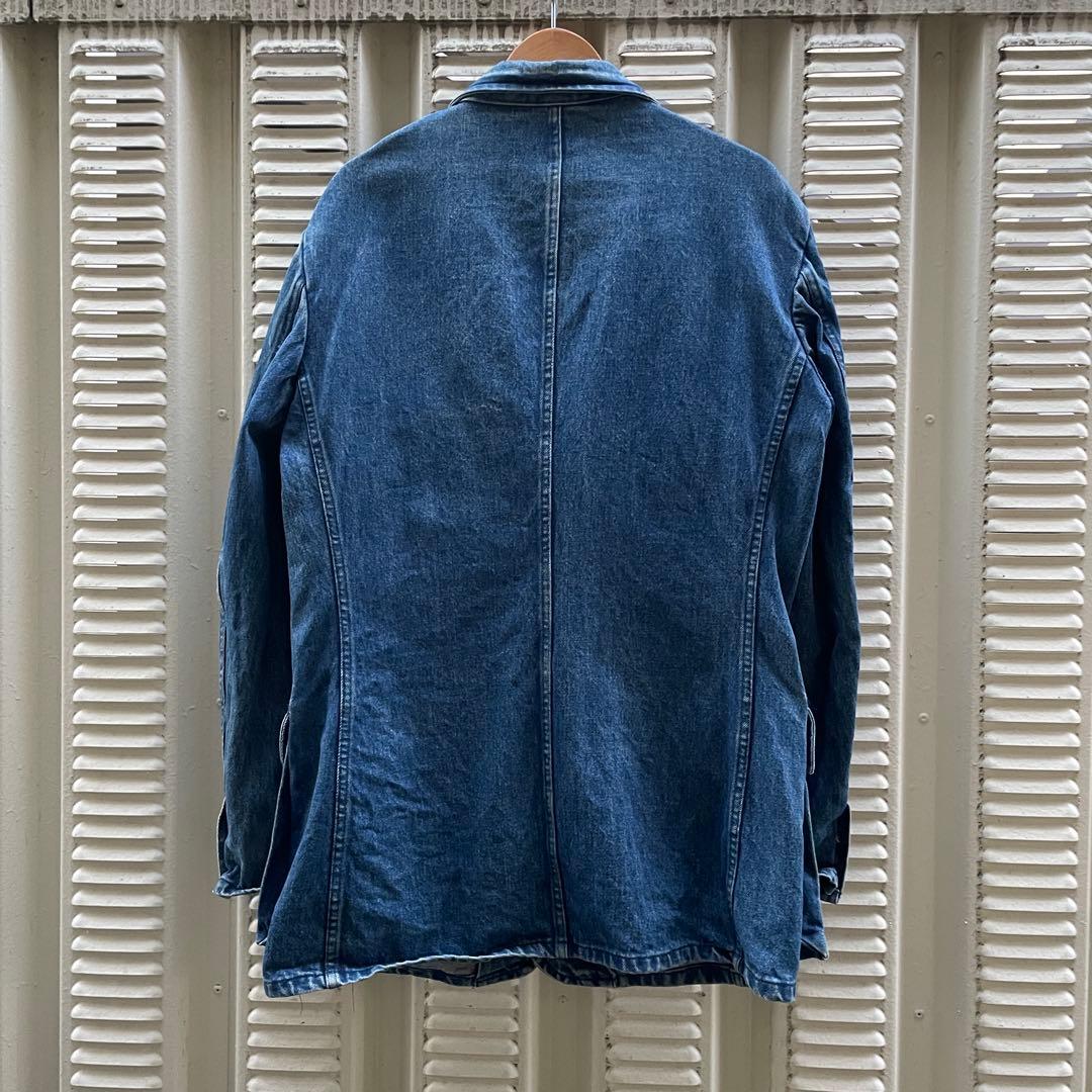 80-90s ラルフローレン USA製　デニムテーラードJKT L 三角タグ