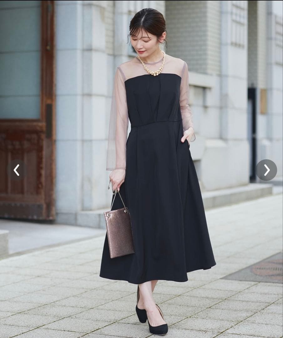 ニッセン ドレス チュールフリルベスト＋フレアワンピース 3L