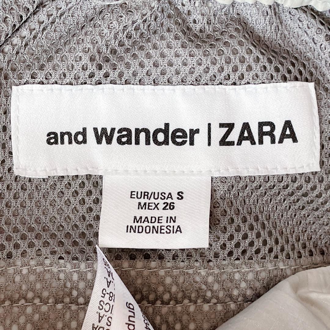 1498【アンドワンダー×ザラ】撥水パンツ ナイロンパンツ ウエストゴム S