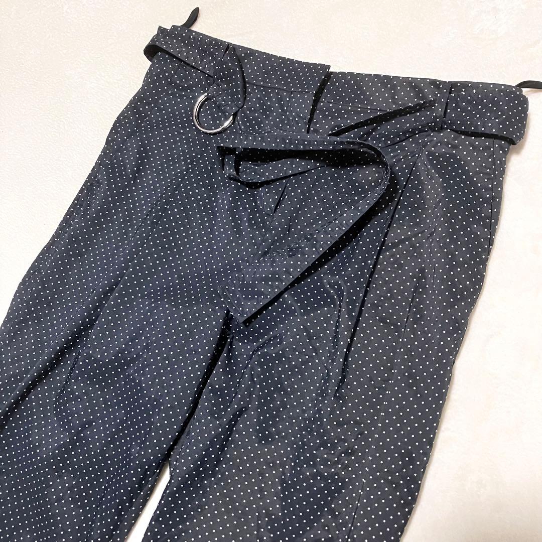 希少✨セリーヌ CELINE フィービー期 ベルト付き ドット パンツ ブラック