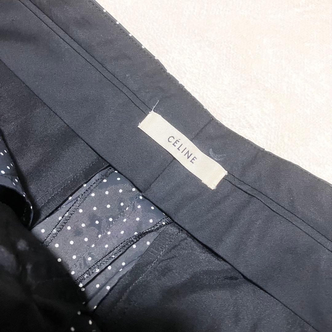 希少✨セリーヌ CELINE フィービー期 ベルト付き ドット パンツ ブラック