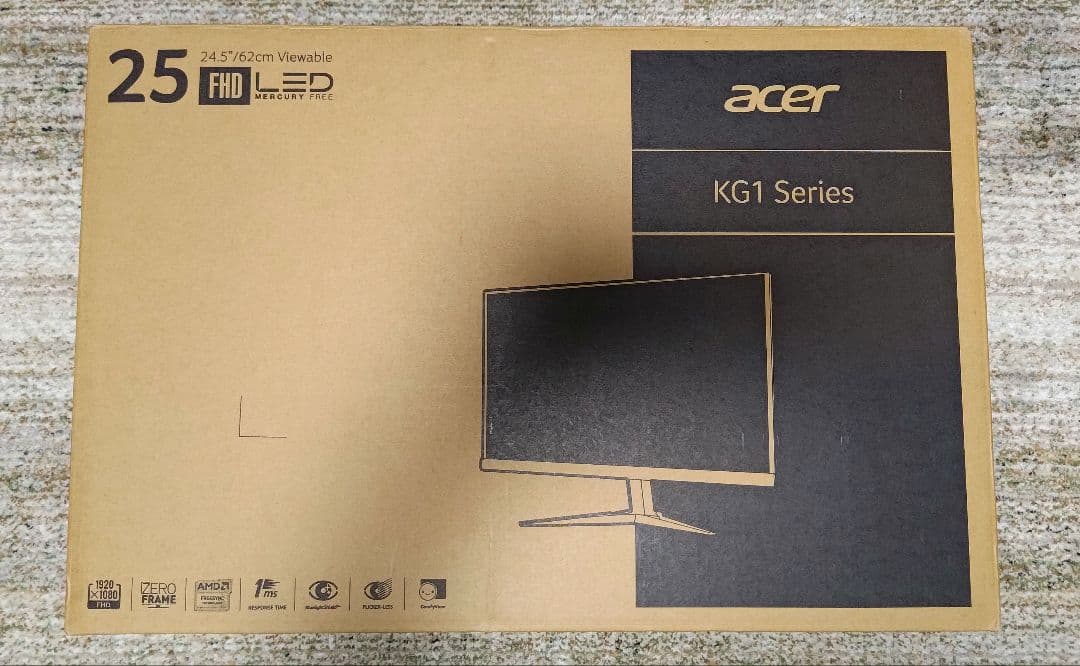 Acer ゲーミングモニター KG251Qbmiix 24.5インチ 箱付き