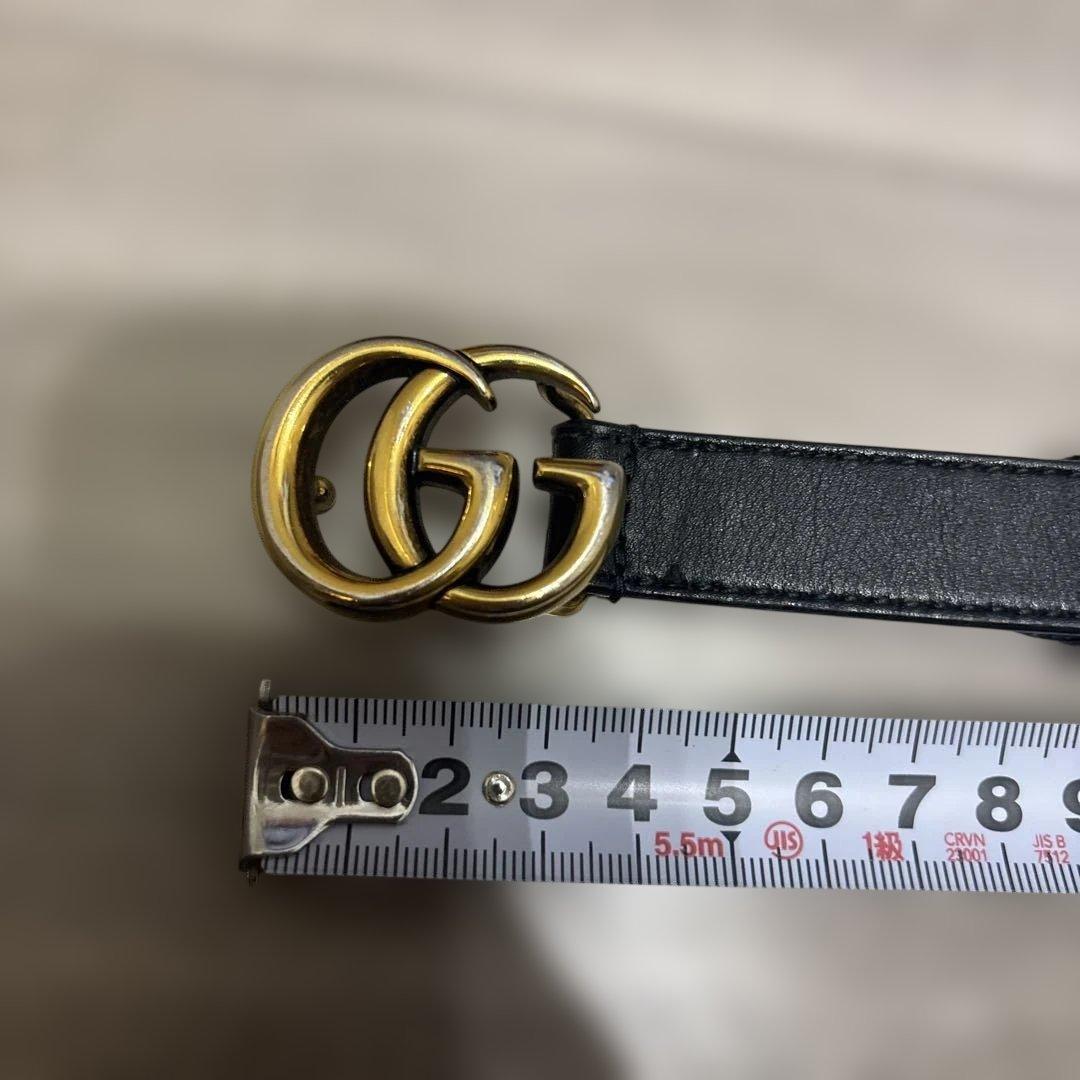 GUCCI 黒 レザー ベルト GGロゴ 70cm