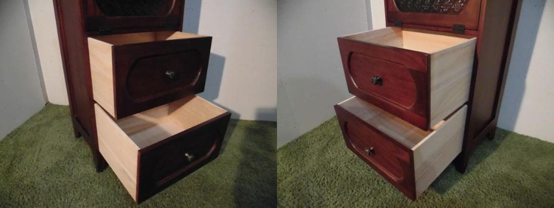 アウトレット全国一律送料無料【桐】★レトロモダン天然木チェスト3段【ブラウン】