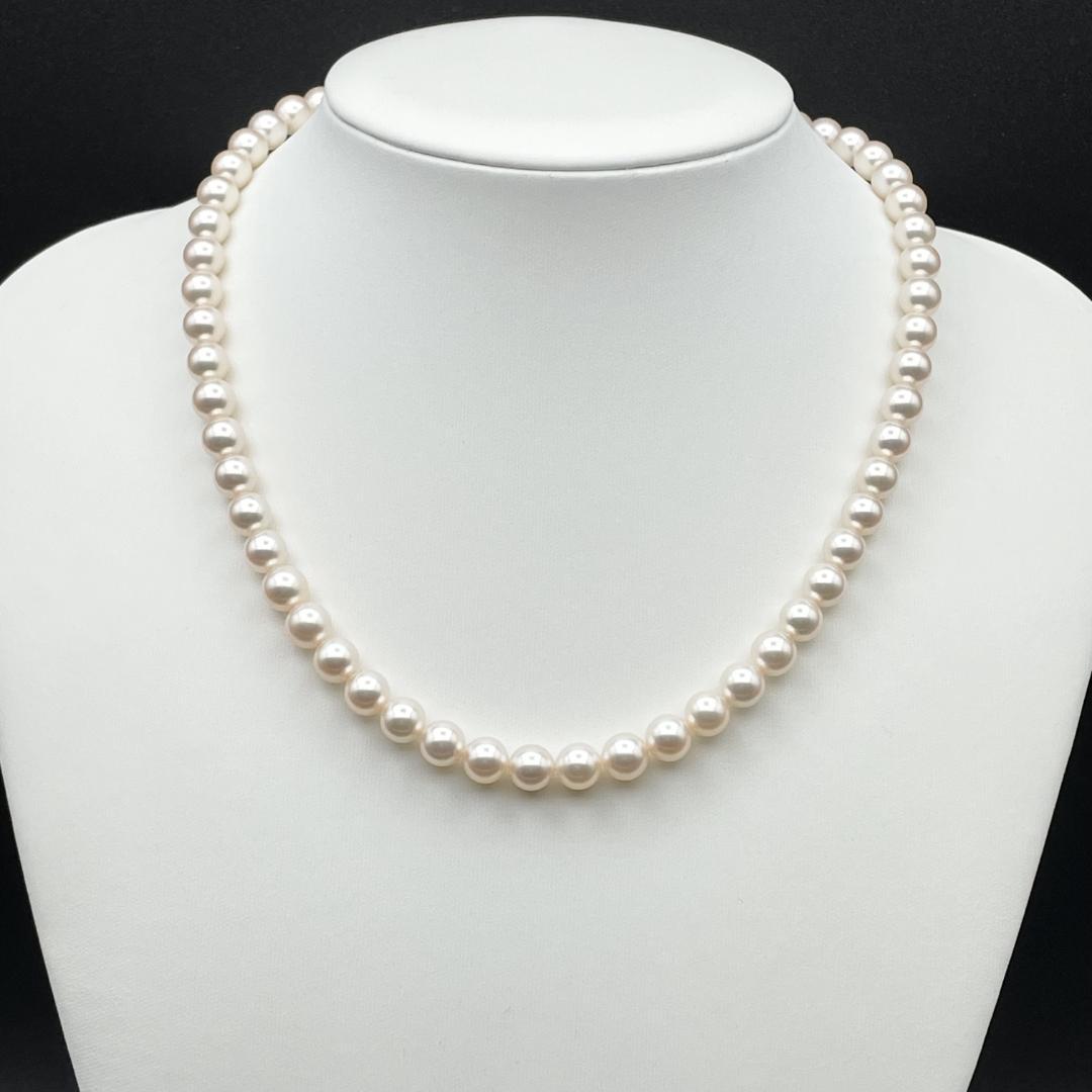 アコヤ真珠 花珠 真珠総合研究所鑑別書 約7-7.5 ネックレス Silver