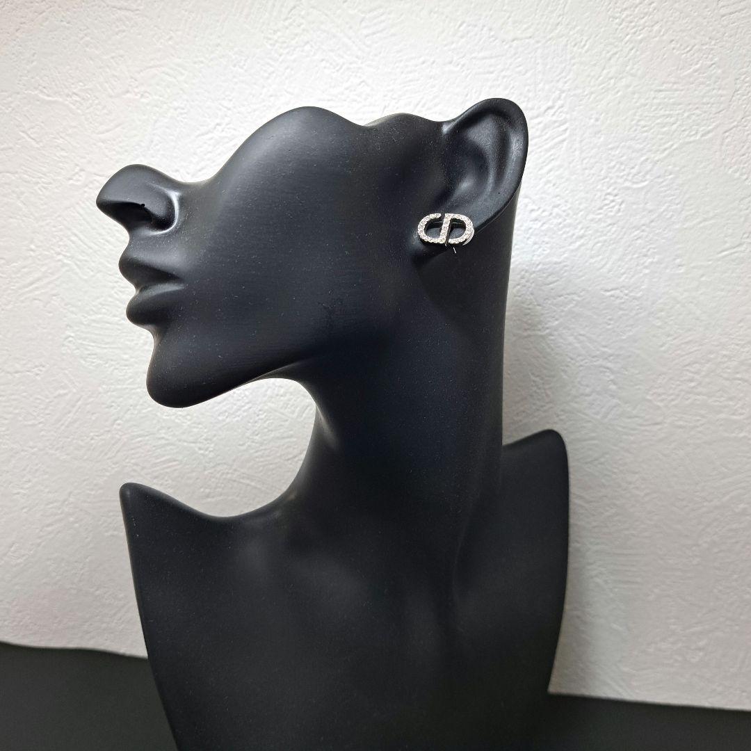 美品 DIOR ディオール ピアス petit CD ミニスタッド シルバー