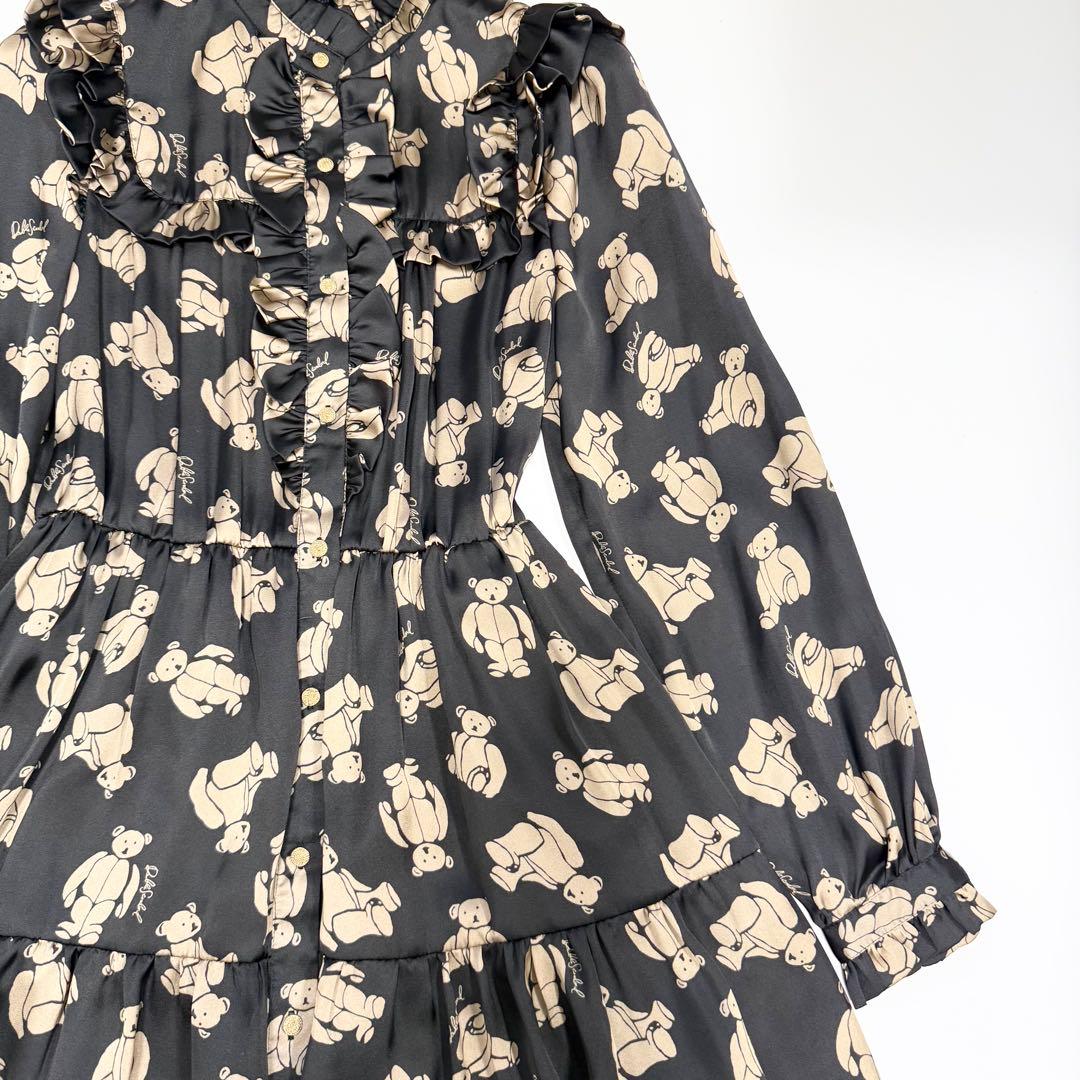 【美品✨】ダブルスタンダードクロージング　テディベア柄ロングワンピース　38