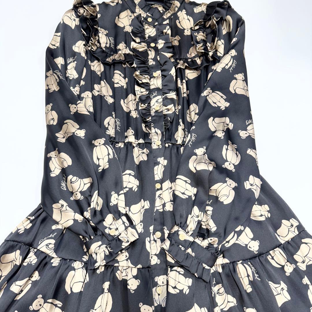 【美品✨】ダブルスタンダードクロージング　テディベア柄ロングワンピース　38