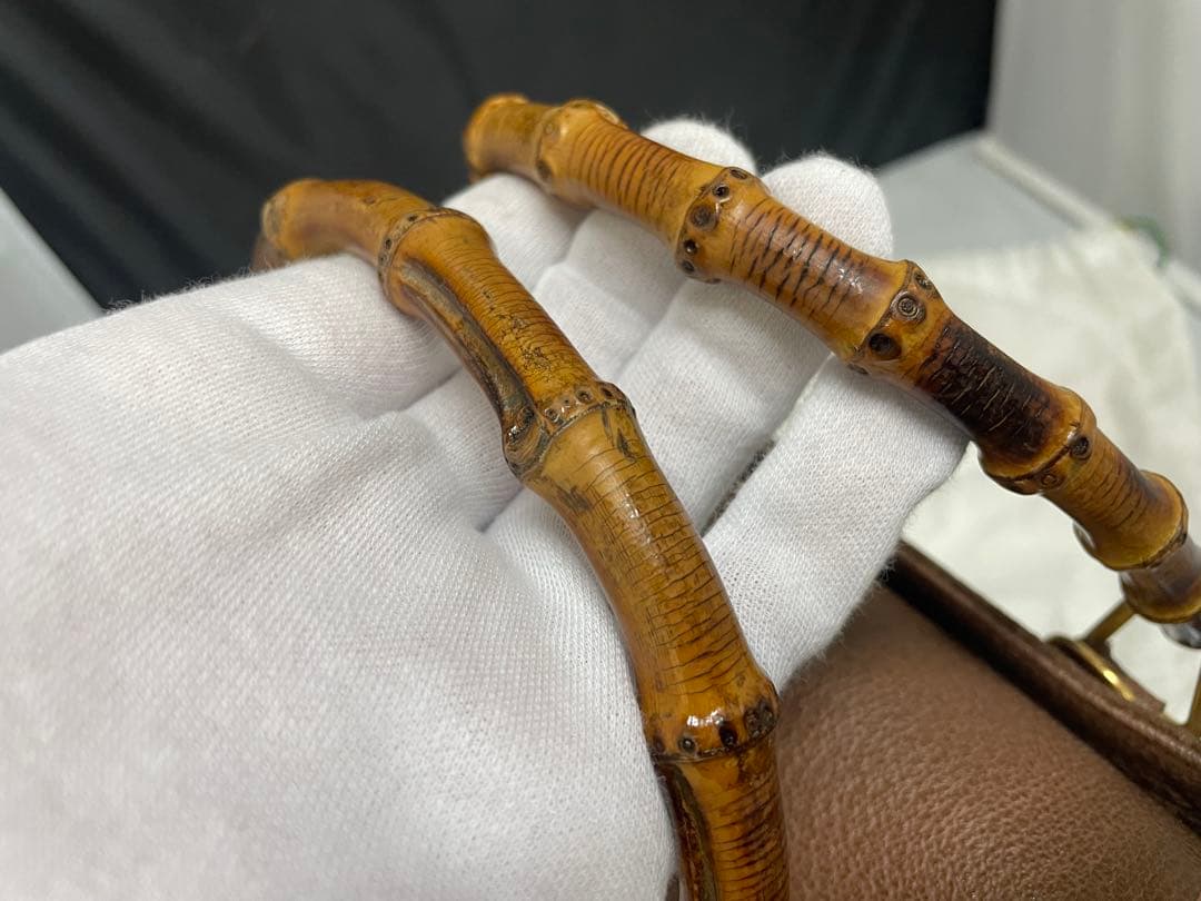 GUCCI グッチ　バンブー　スエード　ブラウン　ショルダー　バンド　2way