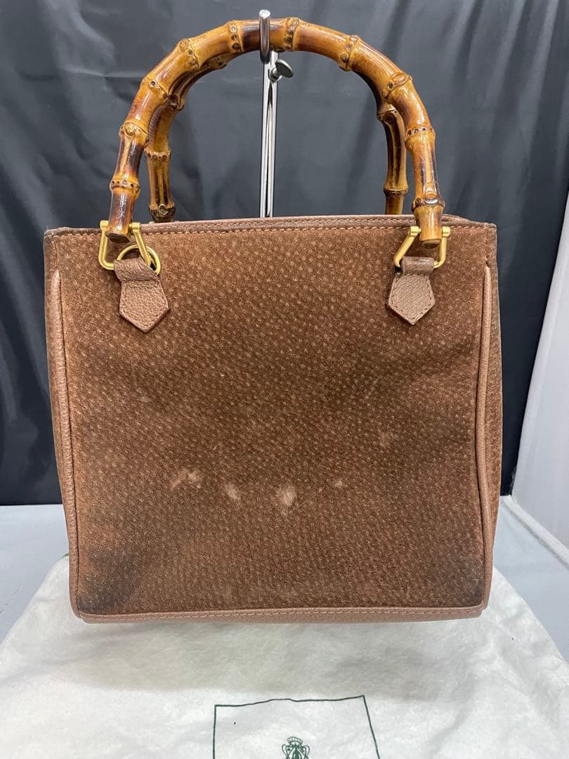 GUCCI グッチ　バンブー　スエード　ブラウン　ショルダー　バンド　2way