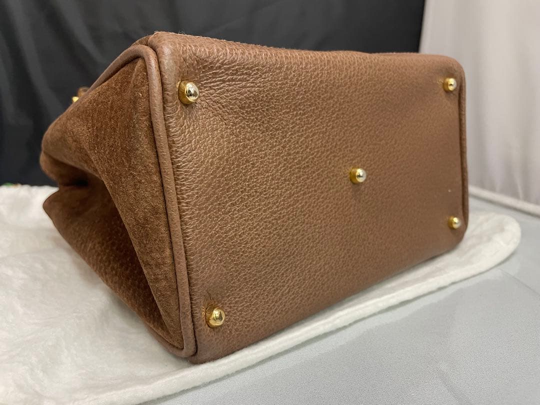 GUCCI グッチ　バンブー　スエード　ブラウン　ショルダー　バンド　2way