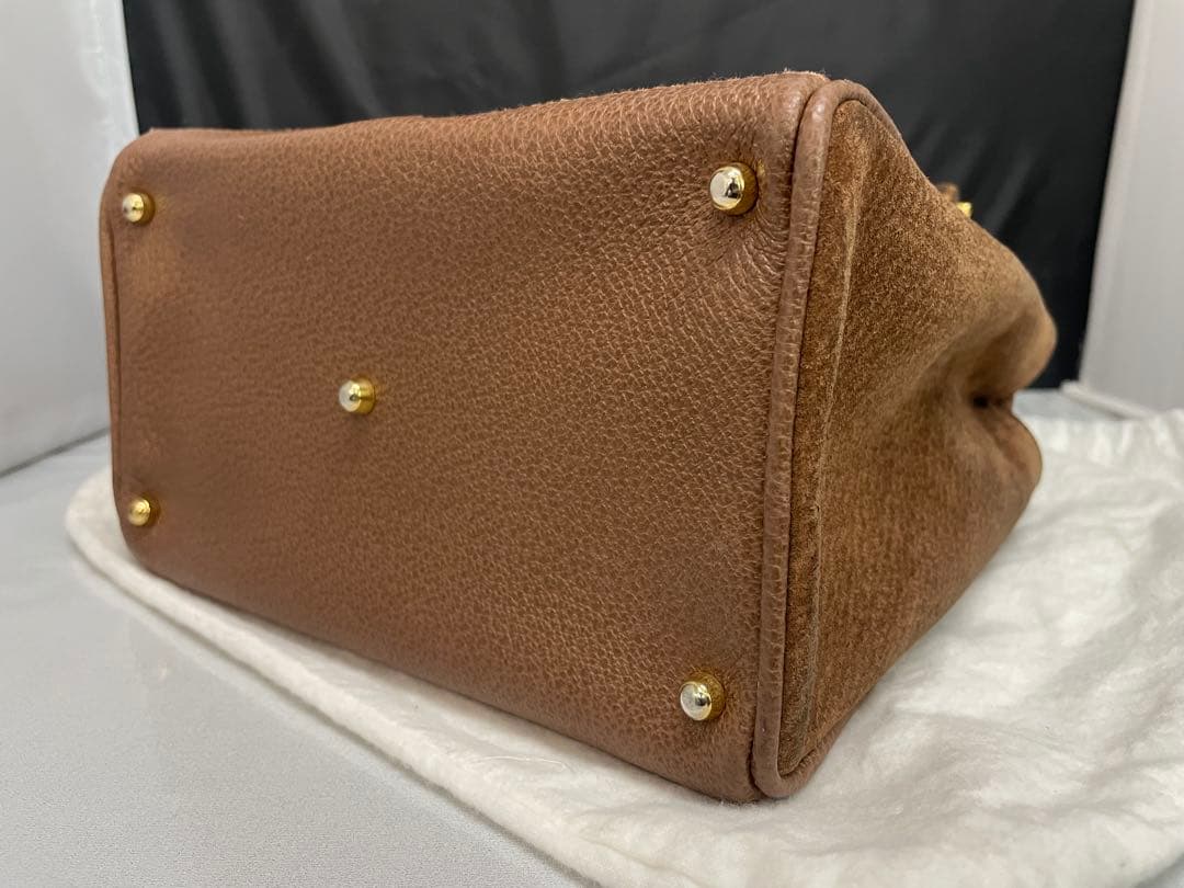 GUCCI グッチ　バンブー　スエード　ブラウン　ショルダー　バンド　2way