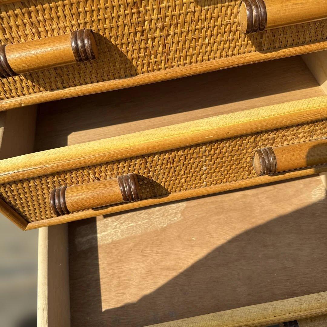 レトロ　ラタン製 10引き出しチェスト