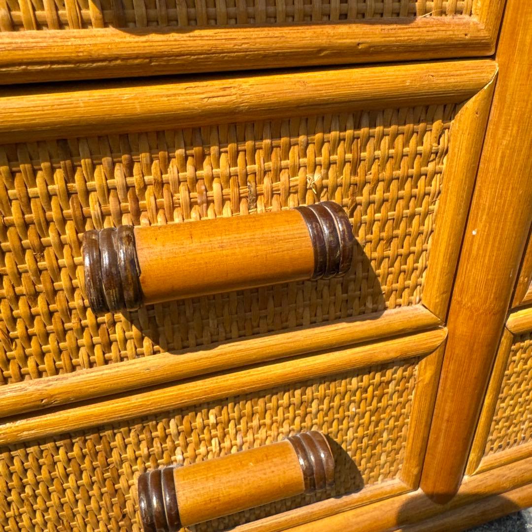 レトロ　ラタン製 10引き出しチェスト