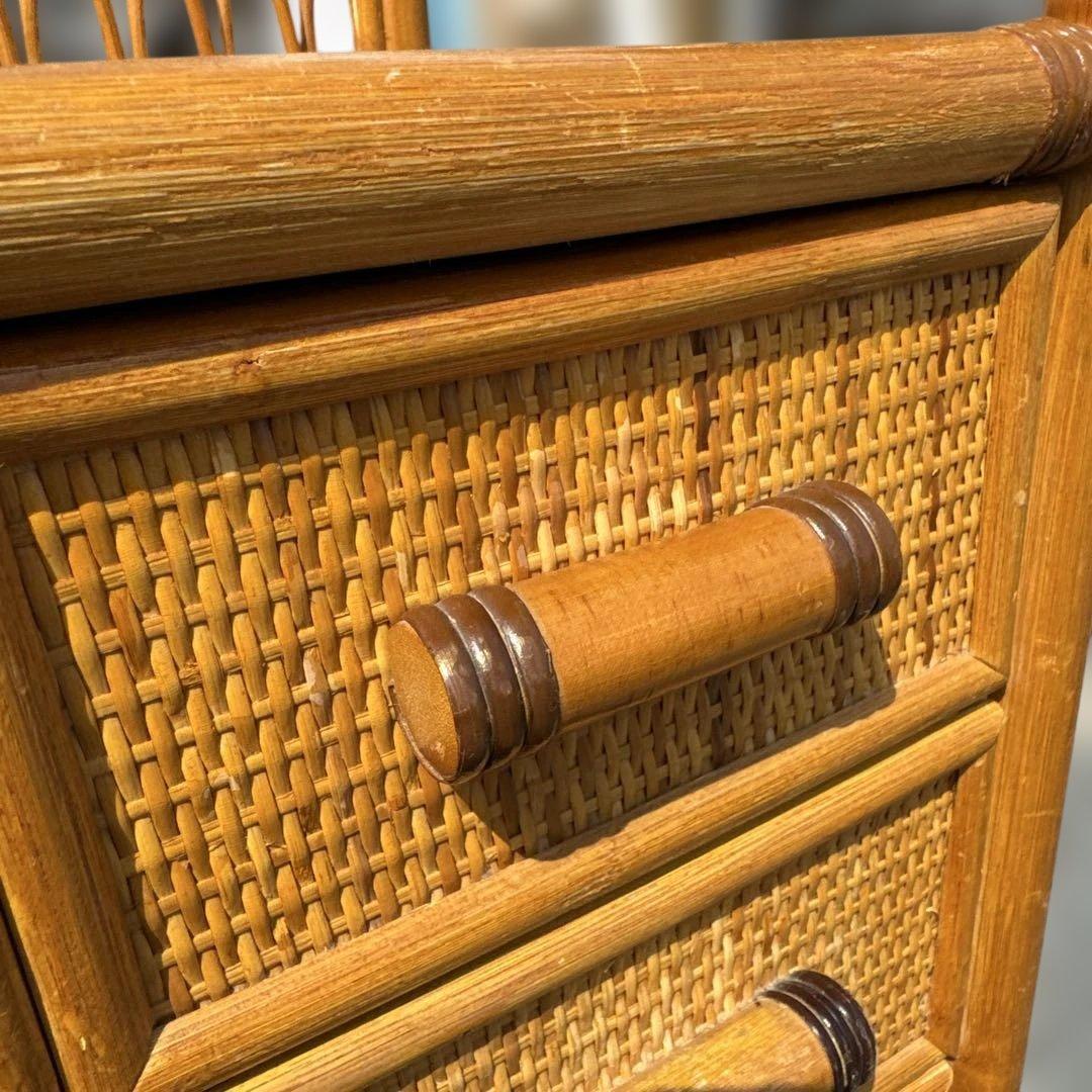 レトロ　ラタン製 10引き出しチェスト