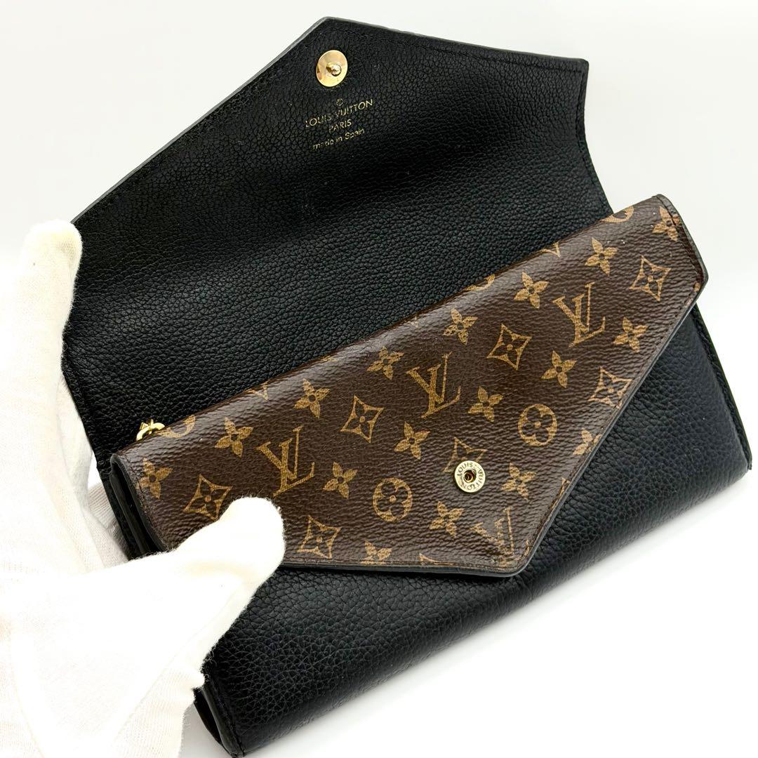 ★超極SSS美品★ヴィトン モノグラム ポルトフォイユドゥブルV 黒 長財布