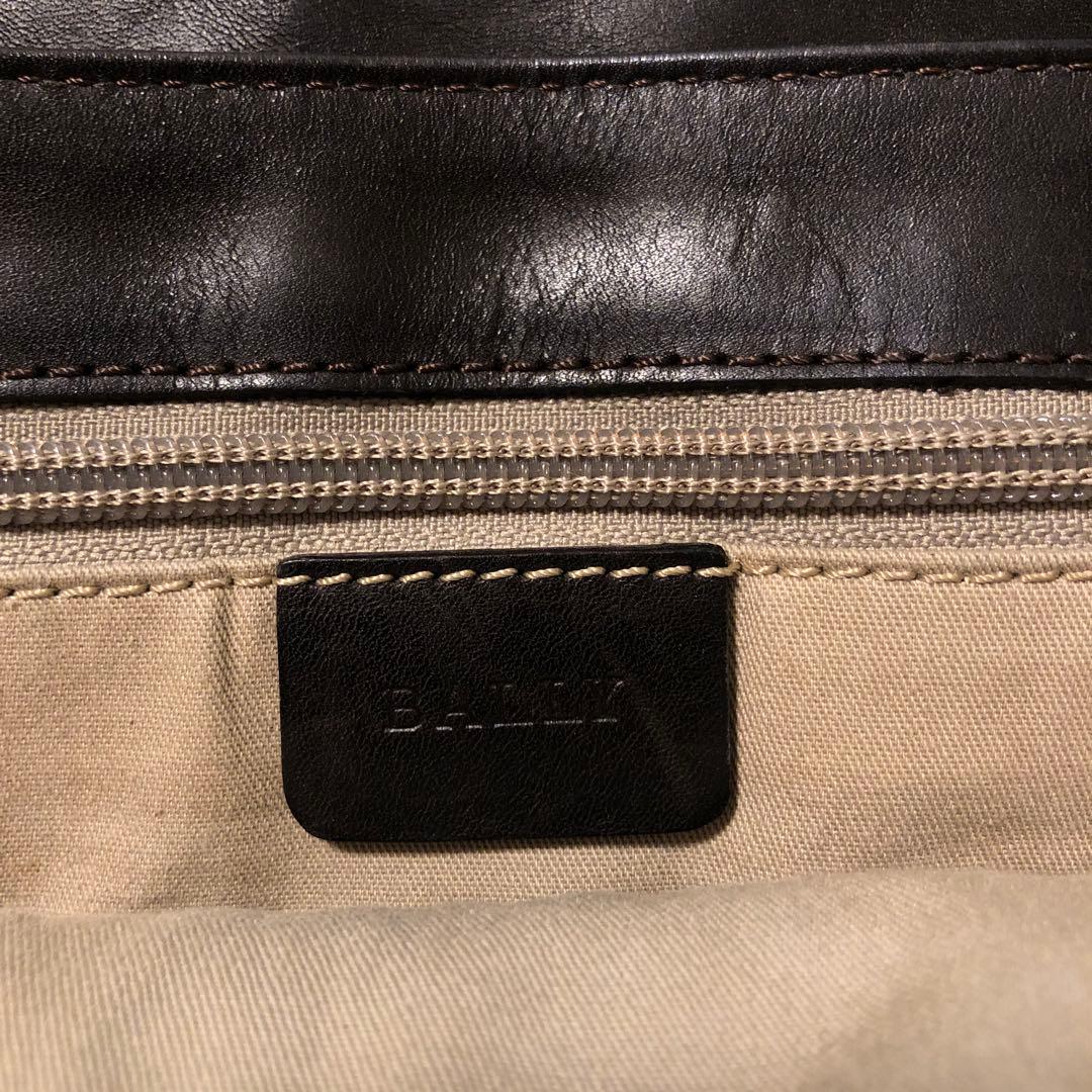 ◎ BALLY ダークブラウン レザー ショルダーバッグ